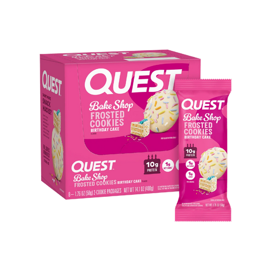 Quest Nutrition Frosted Protein Cookies Twin Pack, 1g Sugar, 10g Protein, 1g Net Carbs, Gluten Free, 16 Cookies