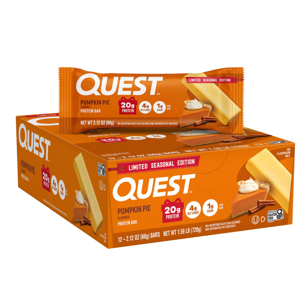 Quest Nutrition Protein Bar, 20g Protein, 4g Net Carb, 1g Sugar, Gluten Free, 12 Count