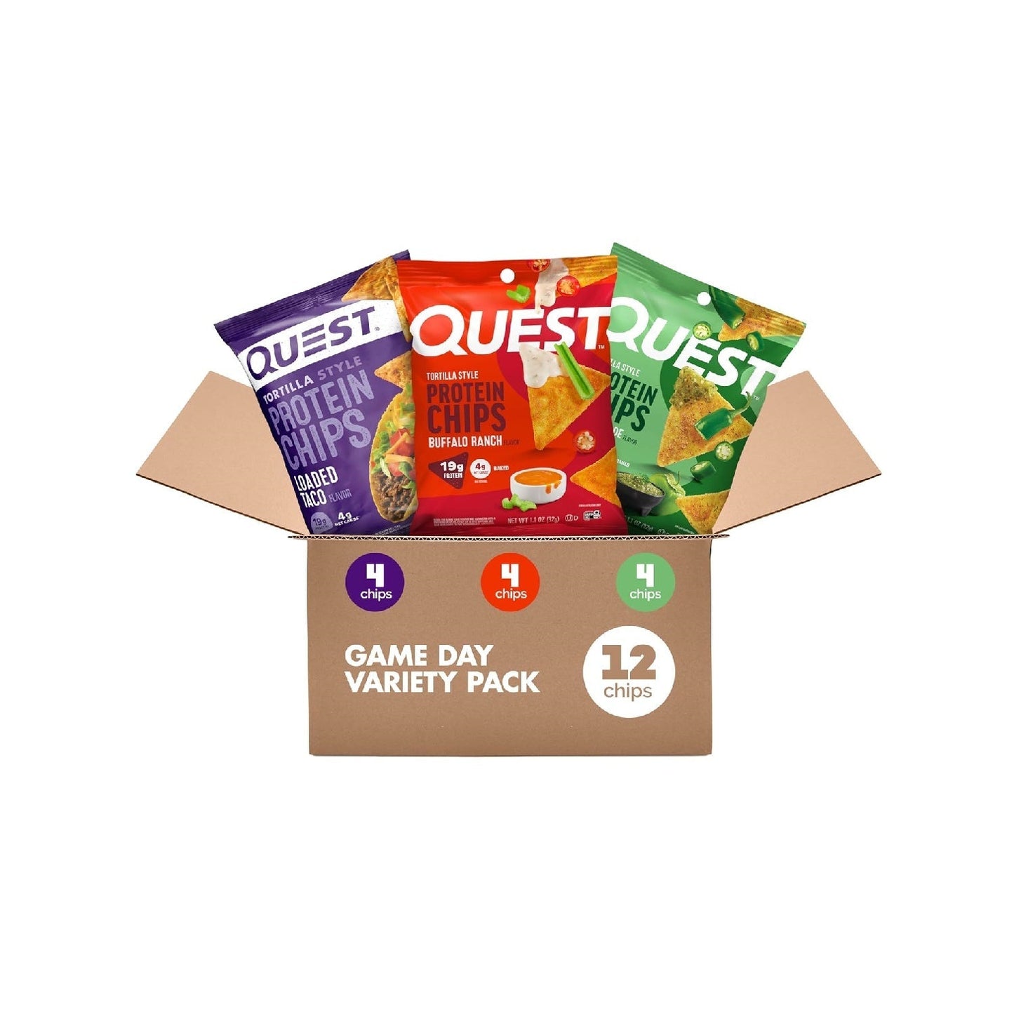 Quest Nutrition Protein Chips, 19g Protein, 4g Net Carb, Low Carb, Gluten Free, 1.1 oz (Pack of 12)