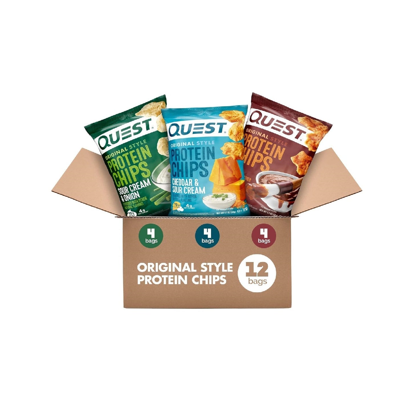 Quest Nutrition Protein Chips, 19g Protein, 4g Net Carb, Low Carb, Gluten Free, 1.1 oz (Pack of 12)