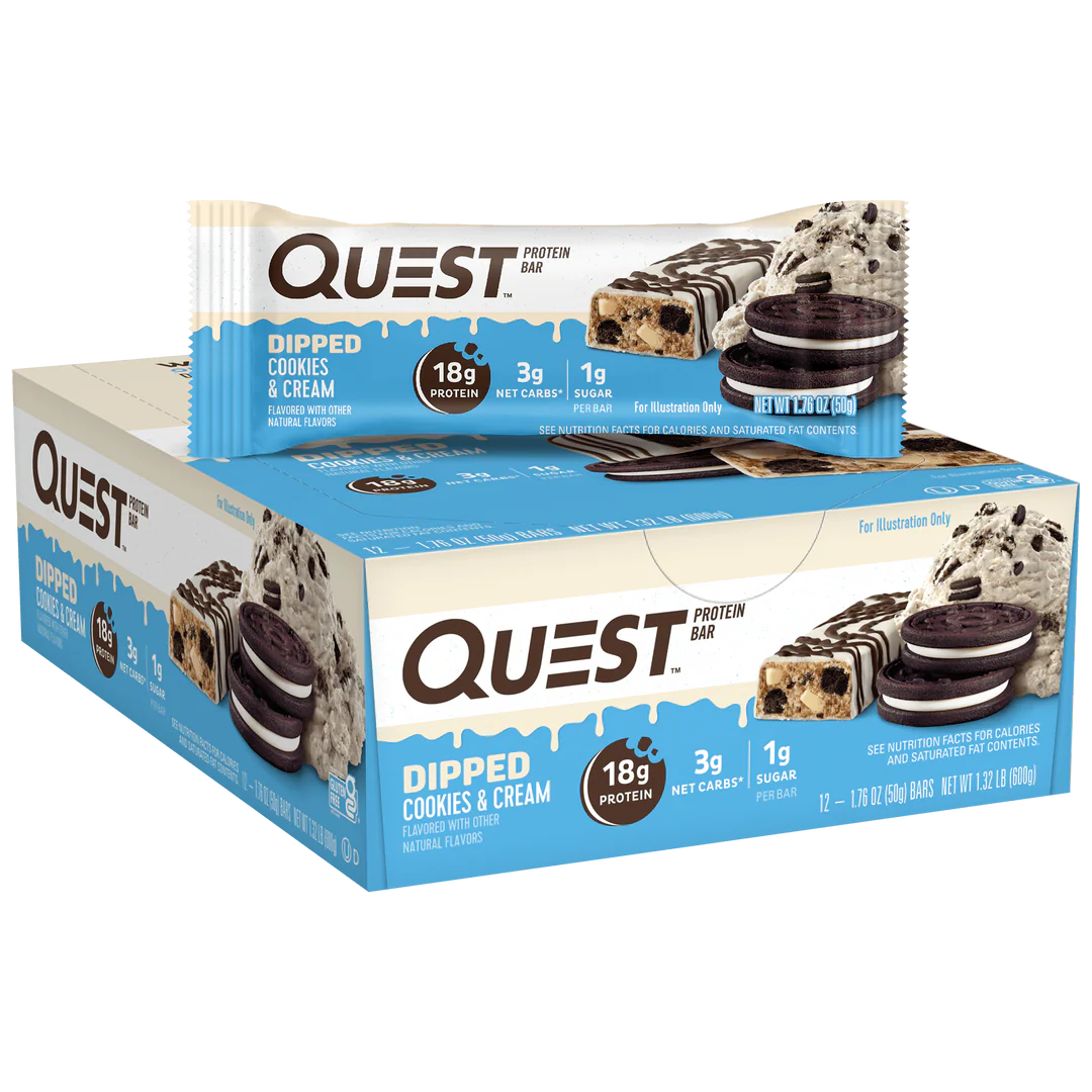 Quest Nutrition Protein Bar, 20g Protein, 4g Net Carb, 1g Sugar, Gluten Free, 12 Count