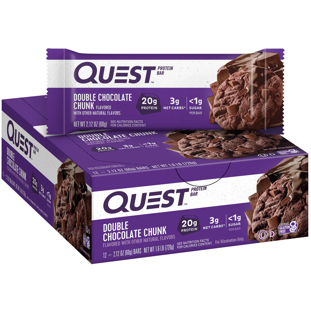 Quest Nutrition Protein Bar, 20g Protein, 4g Net Carb, 1g Sugar, Gluten Free, 12 Count