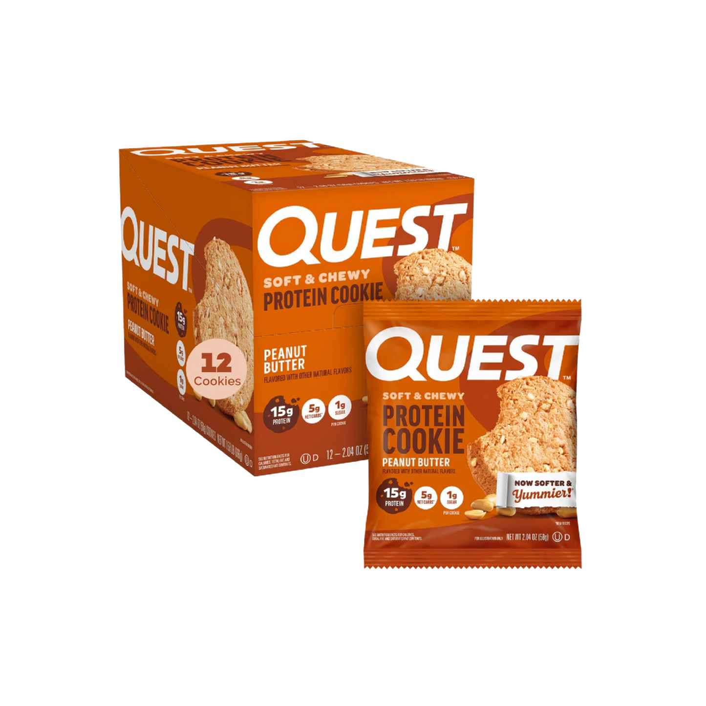 Quest Nutrition Protein Cookie, 15g Protein, 1g Sugar, 2g Net Carbs, Keto Friendly, High Protein, Low Carb; 12 Count