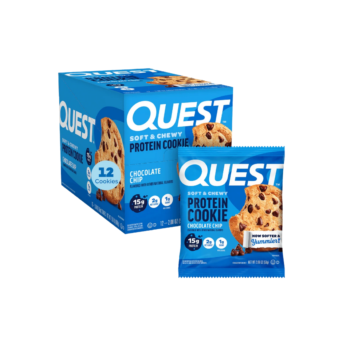 Quest Nutrition Protein Cookie, 15g Protein, 1g Sugar, 2g Net Carbs, Keto Friendly, High Protein, Low Carb; 12 Count