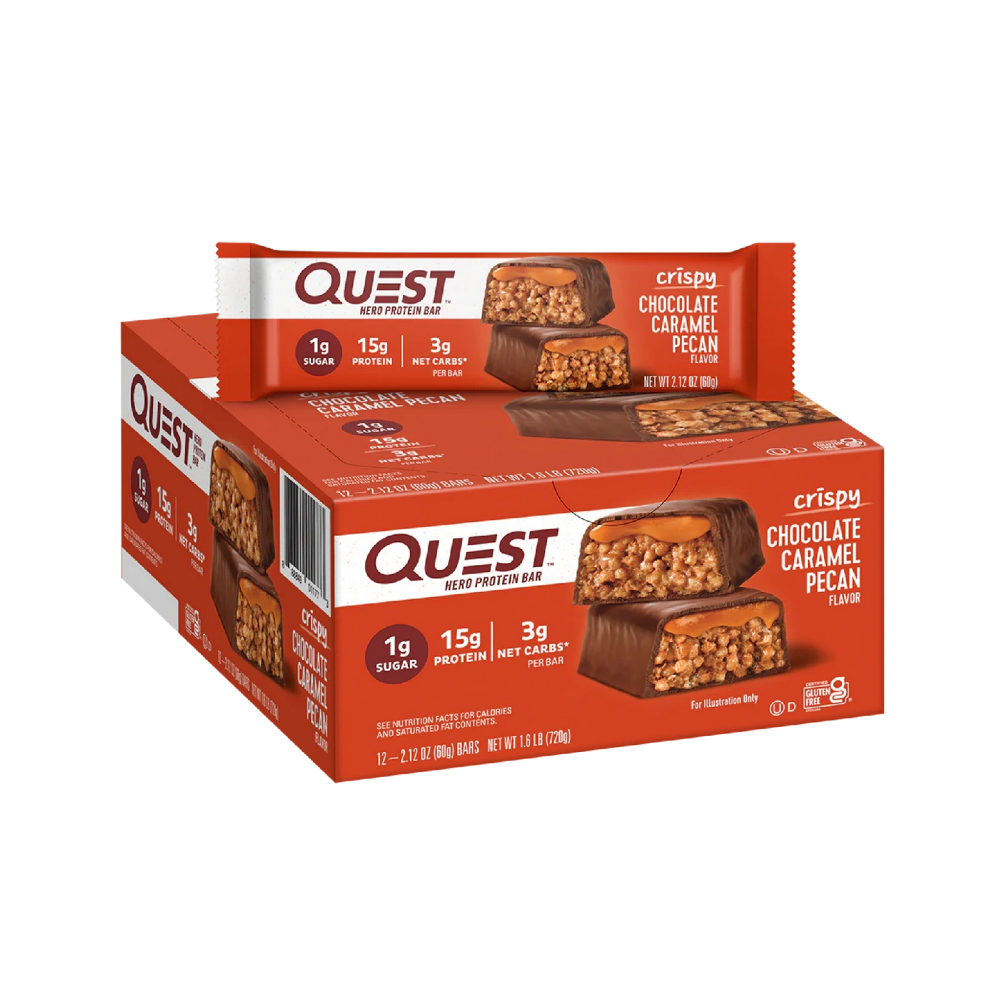 Quest Nutrition Crispy , 15g Protein, 1g Sugar, 3g Net Carb, Gluten Free Protein Snack, Keto Friendly, 12 Count