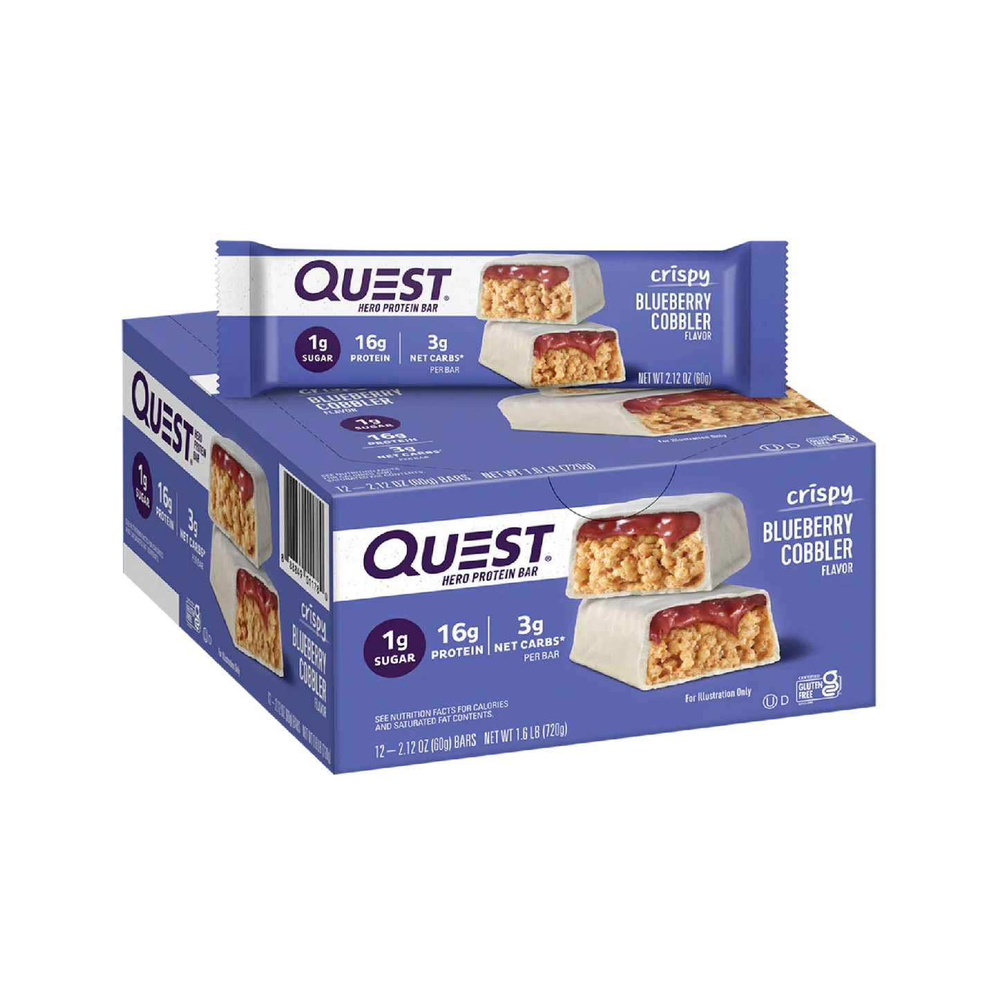 Quest Nutrition Crispy , 15g Protein, 1g Sugar, 3g Net Carb, Gluten Free Protein Snack, Keto Friendly, 12 Count