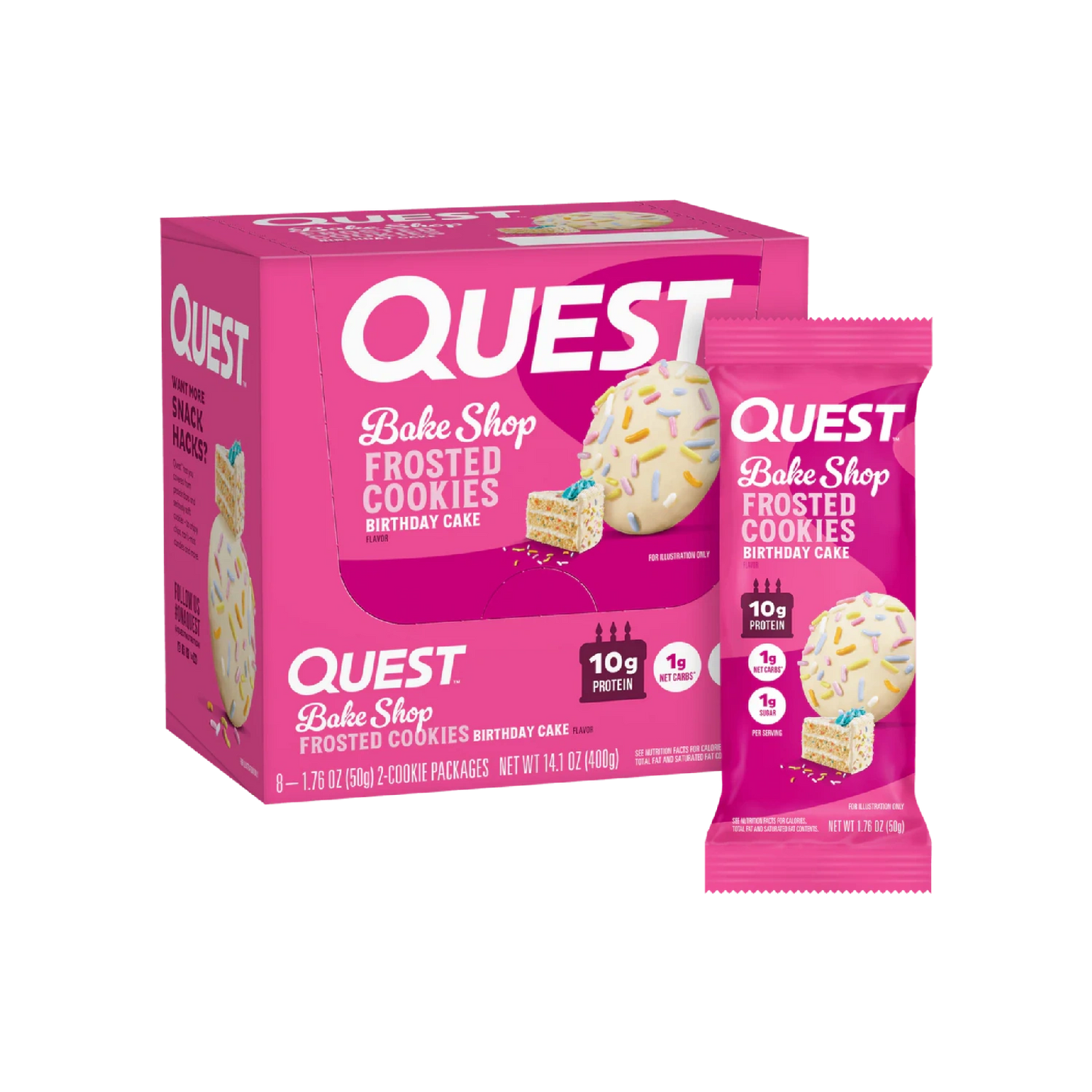Quest Nutrition Frosted Protein Cookies Twin Pack,  1g Sugar, 10g Protein, 1g Net Carbs, Gluten Free, 16 Cookies
