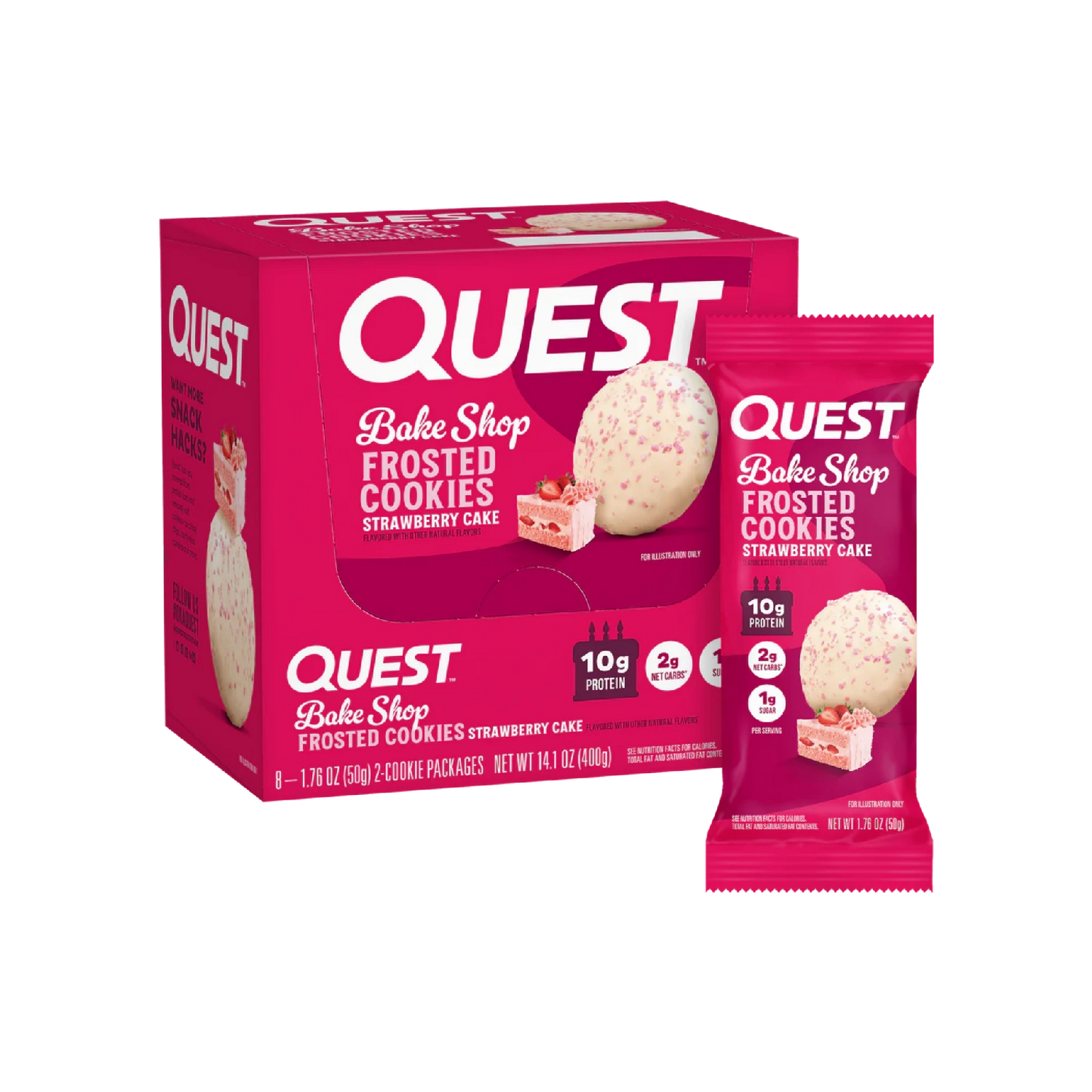 Quest Nutrition Frosted Protein Cookies Twin Pack,  1g Sugar, 10g Protein, 1g Net Carbs, Gluten Free, 16 Cookies