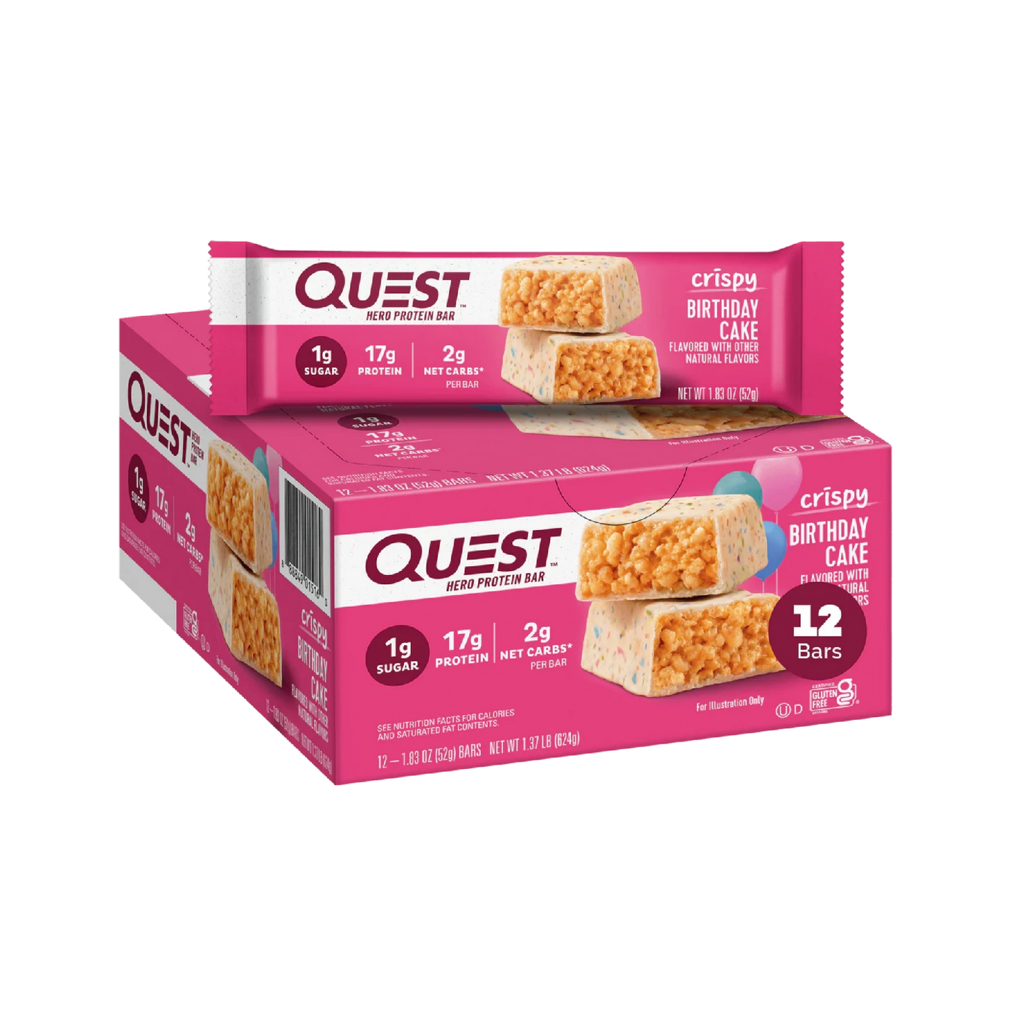 Quest Nutrition Crispy , 15g Protein, 1g Sugar, 3g Net Carb, Gluten Free Protein Snack, Keto Friendly, 12 Count