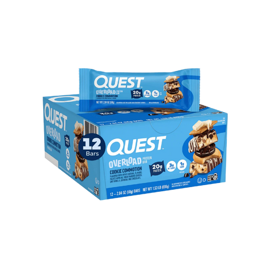 Quest Nutrition Overload Protein Bars,  20g Protein, 1g Sugar, 4g Net Carbs, Gluten Free, 12 Count