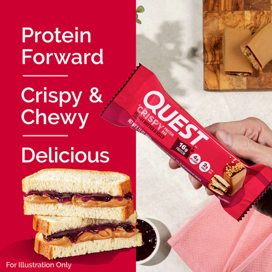 Quest Nutrition Crispy , 15g Protein, 1g Sugar, 3g Net Carb, Gluten Free Protein Snack, Keto Friendly, 12 Count